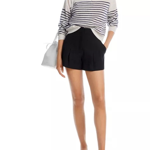 AQUA 100% Cashmere Striped Quarter Zip Sweater - Picture 2 of 8